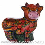 Статуэтка "Корова с челочкой" Хохлома