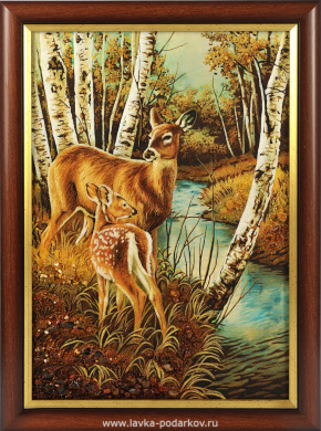 Янтарная картина "В лесу" 47х40 см, фотография 0. Интернет-магазин ЛАВКА ПОДАРКОВ