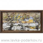 Картина на бересте "Новоспасский монастырь"  44х24 см