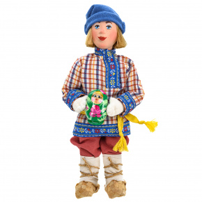 Коллекционная кукла ручной работы "Мальчик с игрушкой", фотография 0. Интернет-магазин ЛАВКА ПОДАРКОВ