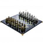 Шахматы с фигурами из бронзы "Пираты Карибского моря" 40х40 см