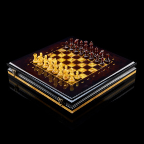 Шахматы янтарные "Янтарный гамбит", фотография 0. Интернет-магазин ЛАВКА ПОДАРКОВ