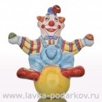 Скульптура "Клоун на шаре" Гжель