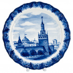 Тарелка сувенирная "Москва. Кремль". Гжель
