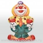 Скульптура "Клоун со щенками" Гжель