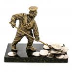 Бронзовая статуэтка "Греби деньги лопатой"