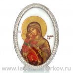 Икона на перламутре "Божья Матерь Владимирская" 11,5 х 17 см