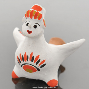 Каргопольская игрушка-свисток "Лубочный персонаж", фотография 0. Интернет-магазин ЛАВКА ПОДАРКОВ