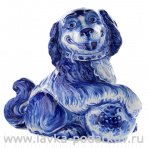 Фарфоровая статуэтка "Собака на мяче" Гжель