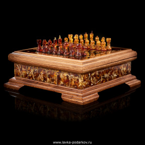 Шахматный ларец с фигурами из янтаря, фотография 0. Интернет-магазин ЛАВКА ПОДАРКОВ