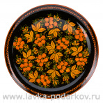 Деревянное панно-тарелка с росписью. Хохлома 55х55 см