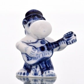 Скульптура "Муми с гитарой" Гжель, фотография 0. Интернет-магазин ЛАВКА ПОДАРКОВ