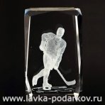 Лазерная графика Куб "Хоккеист"