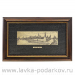 Офорт черно-белый "Вид на Кремль с Большого Москворецкого моста" 18х32 см