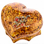 Шкатулка из янтаря "Сердце. Яблочки на ветке", фотография 4. Интернет-магазин ЛАВКА ПОДАРКОВ