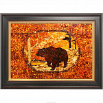Янтарное панно "Медведь" мозаичное