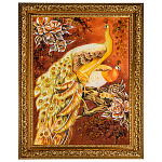 Картина янтарная "Павлины" 80х60 см
