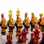 Шахматы с инкрустацией из янтаря и янтарными фигурами "Камелот", фотография 3. Интернет-магазин ЛАВКА ПОДАРКОВ