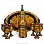 Питейный набор для шампанского "Кудрина". Хохлома, фотография 1. Интернет-магазин ЛАВКА ПОДАРКОВ
