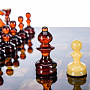 Шахматный ларец с инкрустацией и фигурами из янтаря "Сенатор", фотография 6. Интернет-магазин ЛАВКА ПОДАРКОВ