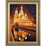 Янтарная картина "Храм Спаса-на-Крови (ночь)" 