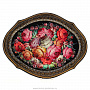 Поднос с авторской росписью "Цветы" 47х37 см, фотография 1. Интернет-магазин ЛАВКА ПОДАРКОВ