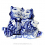 Скульптура "Коты-парочка" Гжель, фотография 1. Интернет-магазин ЛАВКА ПОДАРКОВ