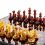 Шахматы с инкрустацией из янтаря и янтарными фигурами "Камелот", фотография 2. Интернет-магазин ЛАВКА ПОДАРКОВ