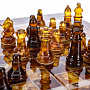 Шахматы с инкрустацией и фигурами из янтаря 32х32 см, фотография 8. Интернет-магазин ЛАВКА ПОДАРКОВ