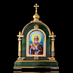 Икона в киоте "Святой Николай Чудотворец" Златоуст
