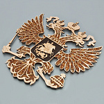 Настенный герб России с насыпным янтарем
