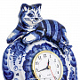 Часы настенные "Кот лежебока". Гжель, фотография 2. Интернет-магазин ЛАВКА ПОДАРКОВ