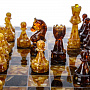 Шахматный ларец с инкрустацией и фигурами из янтаря 38х38 см, фотография 4. Интернет-магазин ЛАВКА ПОДАРКОВ