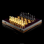 Шахматы в ларце с янтарными фигурами "Янтарный гамбит"