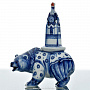 Скульптура "Медведь. Спасская башня" Гжель, фотография 1. Интернет-магазин ЛАВКА ПОДАРКОВ