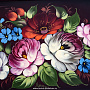 Поднос с авторской росписью "Цветы на бордовом фоне" 33х25 см, фотография 2. Интернет-магазин ЛАВКА ПОДАРКОВ