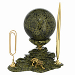 Настольный набор с шаром "Тигр" из натурального камня
