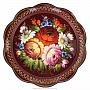 Поднос с авторской росписью "Цветы" 32х32 см, фотография 1. Интернет-магазин ЛАВКА ПОДАРКОВ