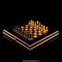 Шахматы в ларце с янтарными фигурами "Янтарный гамбит", фотография 1. Интернет-магазин ЛАВКА ПОДАРКОВ