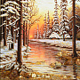 Картина янтарная "Река в лесу" 40х60 см, фотография 2. Интернет-магазин ЛАВКА ПОДАРКОВ
