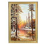 Картина янтарная "Река в лесу" 40х60 см