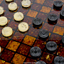 Шахматы-шашки с инкрустацией и фигурами из янтаря "Амбассадор" 32х32 см, фотография 10. Интернет-магазин ЛАВКА ПОДАРКОВ
