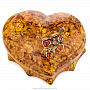 Шкатулка из янтаря "Сердце. Яблочки на ветке", фотография 3. Интернет-магазин ЛАВКА ПОДАРКОВ