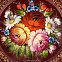 Поднос с авторской росписью "Цветы" 32х32 см, фотография 2. Интернет-магазин ЛАВКА ПОДАРКОВ