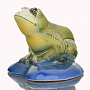 Скульптура "Лягушка на листе" Гжель, фотография 2. Интернет-магазин ЛАВКА ПОДАРКОВ