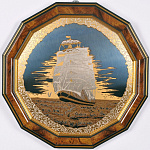 Панно с изображением корабля "Свежий ветер"