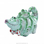 Чайник коллекционный "Крокодил". Гжель в цвете, фотография 2. Интернет-магазин ЛАВКА ПОДАРКОВ