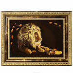 Картина янтарная "Лев" 30х40 см