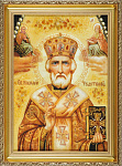 Янтарная картина-икона «Николай Чудотворец»