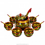 Набор посуды на 6 персон "Праздничный". Хохлома, фотография 1. Интернет-магазин ЛАВКА ПОДАРКОВ
